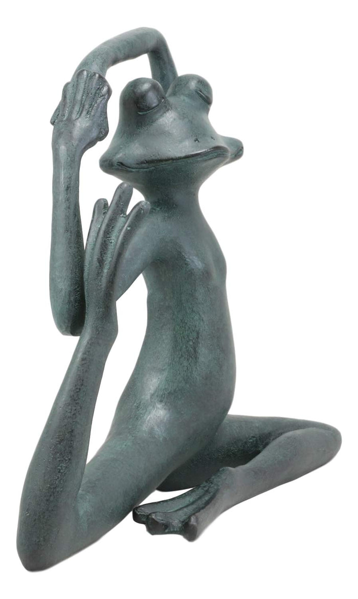 Ebros Gift Ebros Large Aluminum Whimsical Rustic Yoga Frog Stretching Limbs Garden Statue Decor 13.5" L