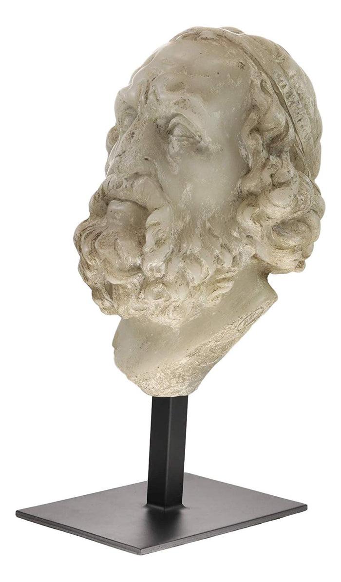Ebros Gift Ebros Large Ancient Classical Baroque Greek Roman Legendary Author Homer Head Bust Antique Artifact Reproduction Replica With Museum Gallery Stand Statue Classic Home Decorative Figurine Heads
