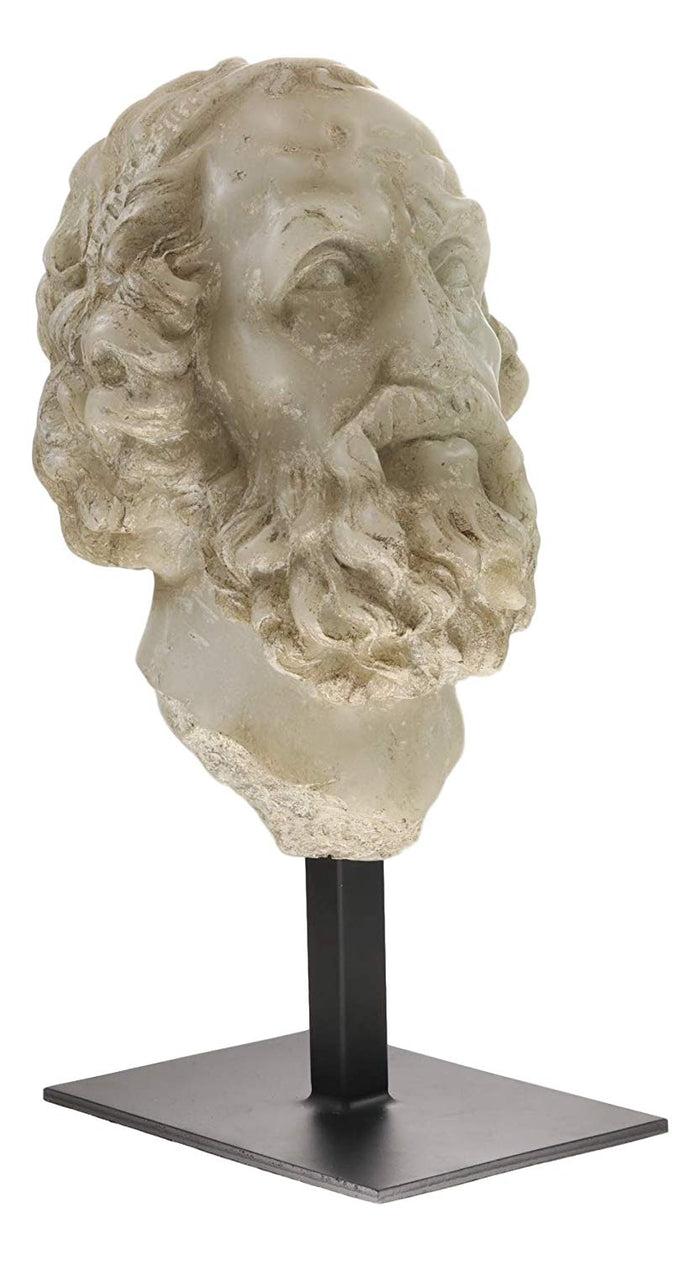 Ebros Gift Ebros Large Ancient Classical Baroque Greek Roman Legendary Author Homer Head Bust Antique Artifact Reproduction Replica With Museum Gallery Stand Statue Classic Home Decorative Figurine Heads
