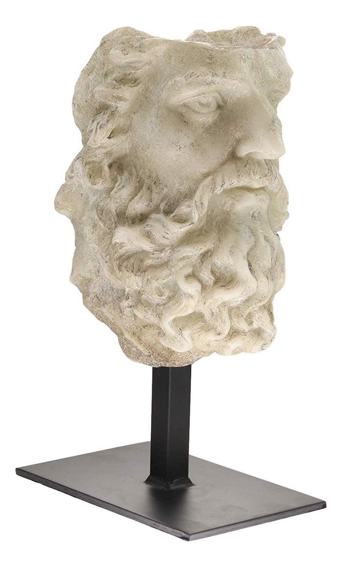 Ebros Gift Ebros Large Ancient Classical Greek Roman Emperor Lucius Verus Fragmentary Head Bust Antique Artifact Reproduction Replica With Museum Gallery Stand Statue Classic Home Decorative Figurine Heads