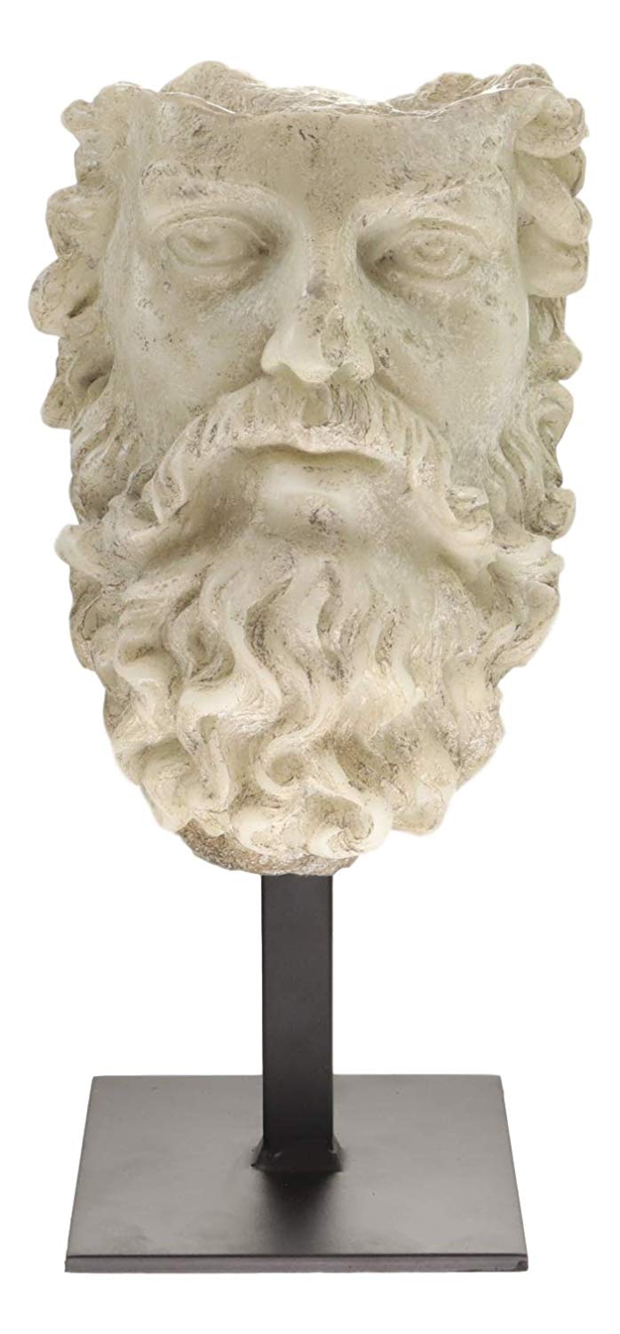 ebros gift Ebros Large Ancient Classical Greek Roman Emperor Lucius Verus Fragmentary Head Bust Antique Artifact Reproduction Replica with Museum Gallery Stand Statue Classic Home Decorative Figurine Heads