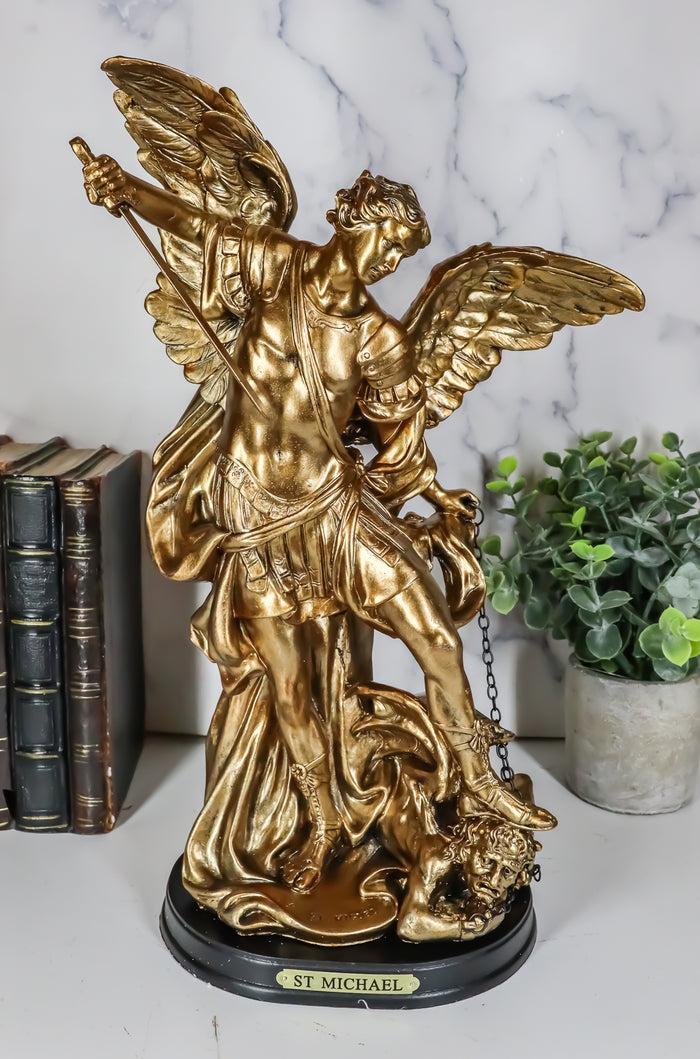 ebros gift Ebros Large Archangel Saint Michael Slaying Chained Lucifer Statue 12.5" Tall