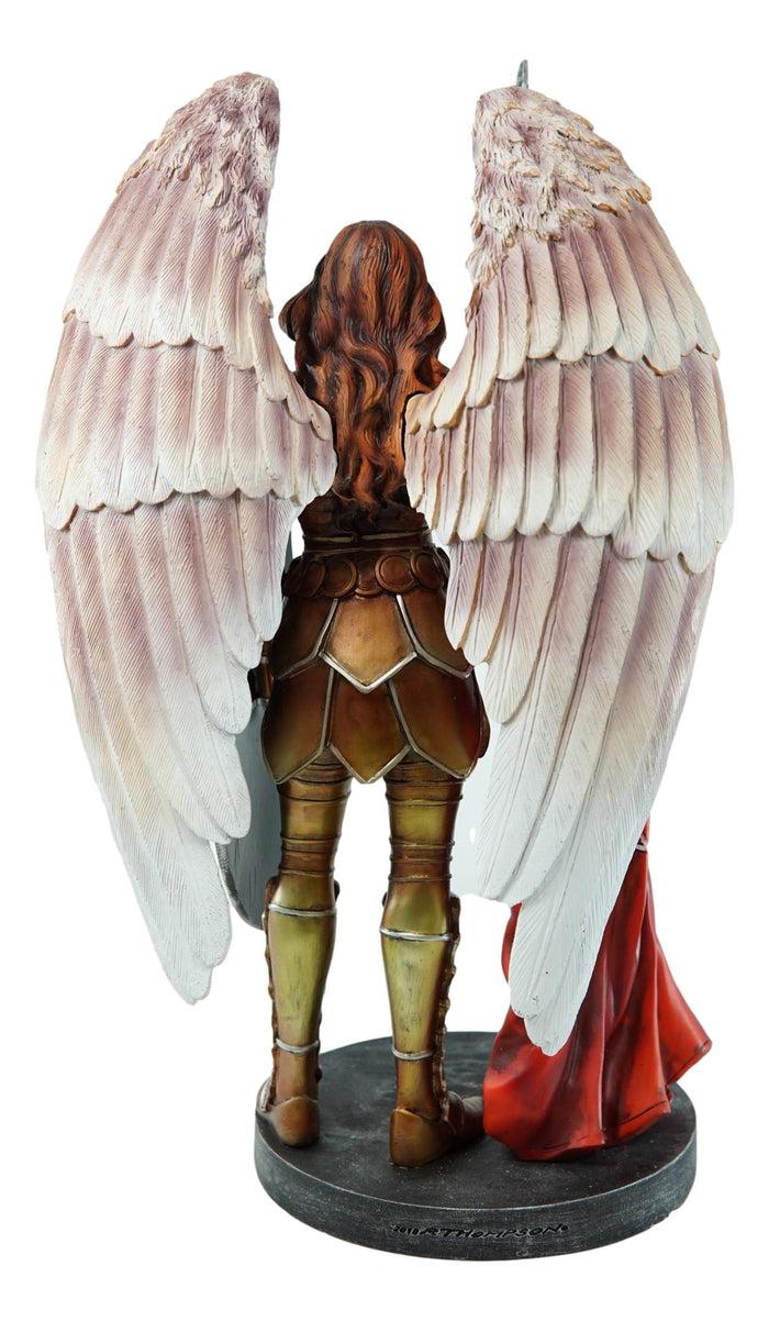 Ebros Gift Ebros Large Archangel Saint Raphael With Spear And Faith Shield Statue God's Healing
