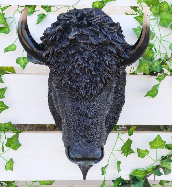 Ebros Gift Ebros Large Bison Buffalo Hanging Wall Decor Sculpture Plaque Figurine 18.5" H