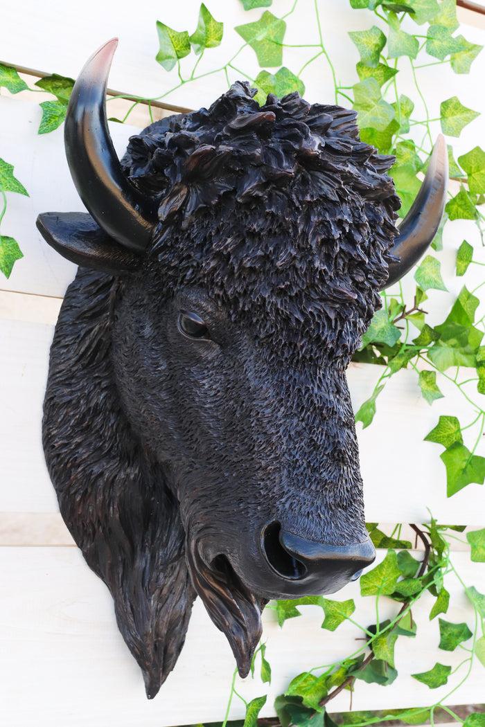 Ebros Gift Ebros Large Bison Buffalo Hanging Wall Decor Sculpture Plaque Figurine 18.5" H