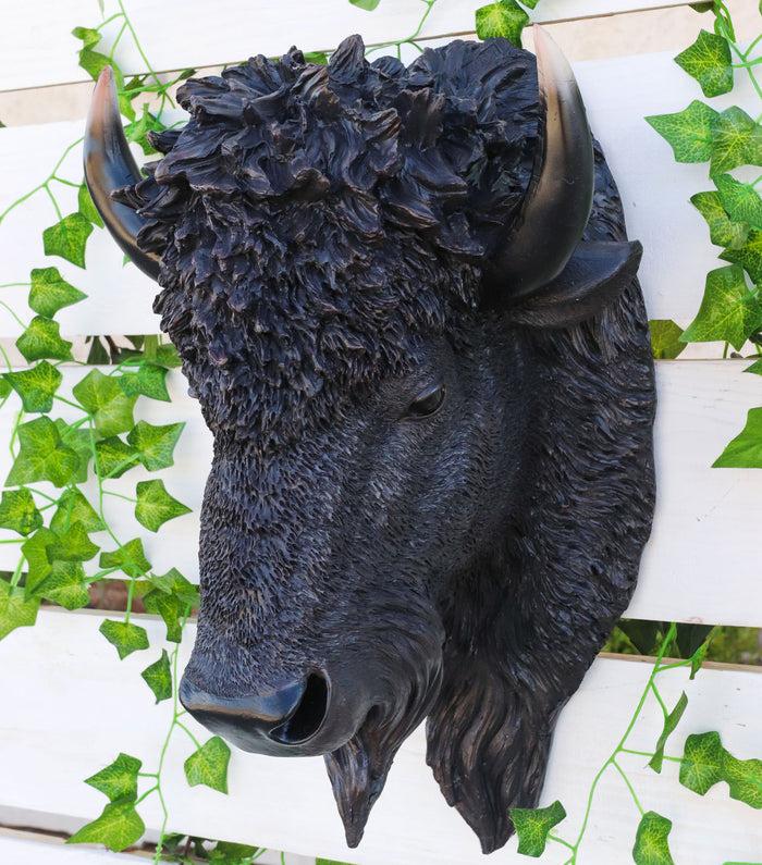 ebros gift Ebros Large Bison Buffalo Hanging Wall Decor Sculpture Plaque Figurine 18.5" H