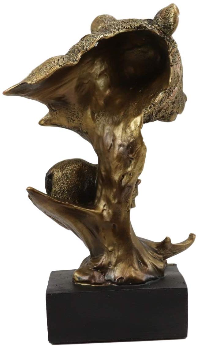 Ebros Gift Ebros Large Black Bear Head Bust With Cub Statue On Pedestal Base Figurine 10"H