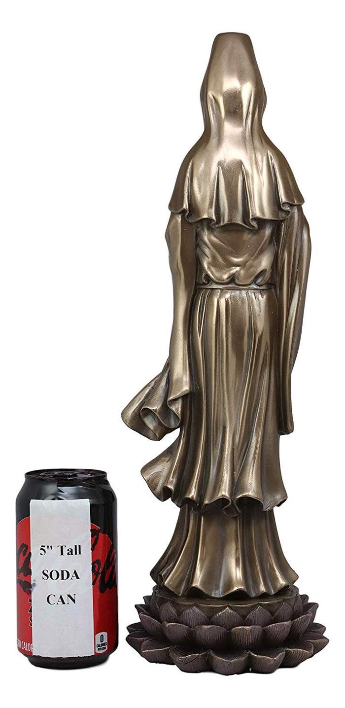Ebros Gift Ebros Large Bodhisattva Kuan Yin In Vitarka Mudra Hand Pose Standing On Lotus Flower Statue 16.25" Tall