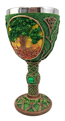 Ebros Gift Ebros Large Celtic Sacred Tree Of Life Yggdrasil Wine Goblet Chalice Cup 8oz