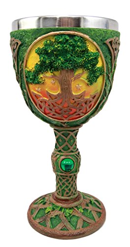Ebros Gift Ebros Large Celtic Sacred Tree Of Life Yggdrasil Wine Goblet Chalice Cup 8oz