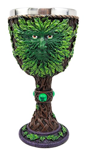 Ebros Gift Ebros Large Celtic Tree Spirit Man Greenman Wine Goblet 8oz Cup