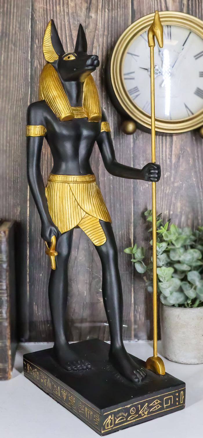 ebros gift Ebros Large Classical Egyptian God Of The Dead Anubis Holding Staff Statue 16"H