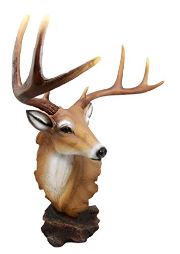 Ebros Gift Ebros Large Decorative 8 Point Big Buck Bust Figurine Game Deer Hunters Rustic Cabin