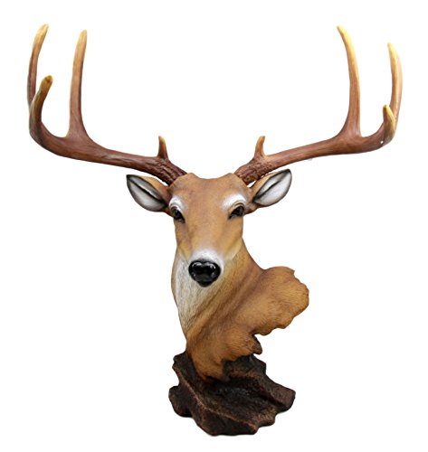 Ebros Gift Ebros Large Decorative 8 Point Big Buck Bust Figurine Game Deer Hunters Rustic Cabin