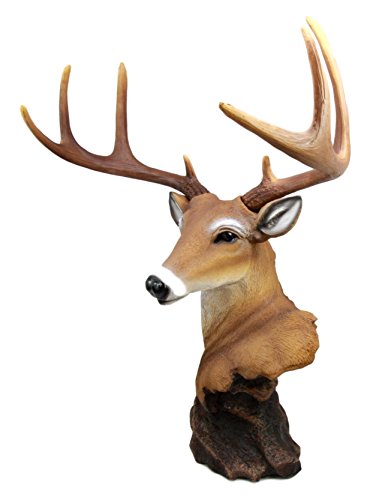 Ebros Gift Ebros Large Decorative 8 Point Big Buck Bust Figurine Game Deer Hunters Rustic Cabin