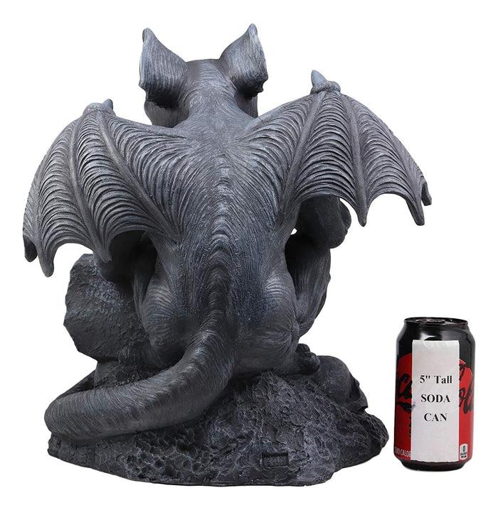 Ebros Gift Ebros Large Gargoyle By Skull Graveyard Statue With Get Off My Lawn Sign 15"H Sculpture