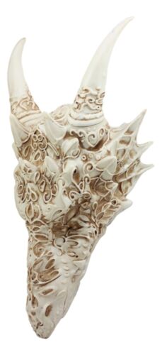 Ebros Gift Ebros Large Gothic Tribal Stencil Art Horned Dragon Head Skull As Wall Decor Or Statue