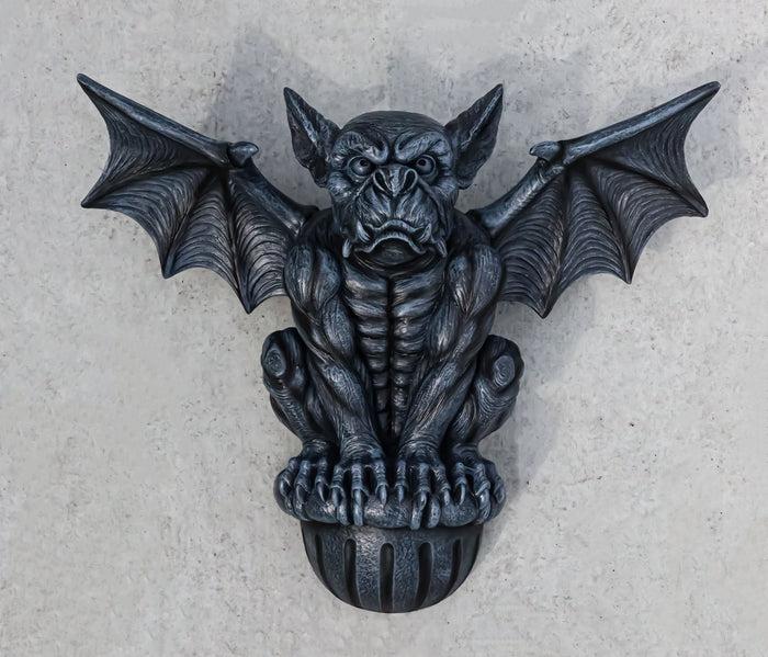 ebros gift Ebros Large Gothic Winged Gargoyle On Ledge Wall Decor Hanging Sculpture 20"W