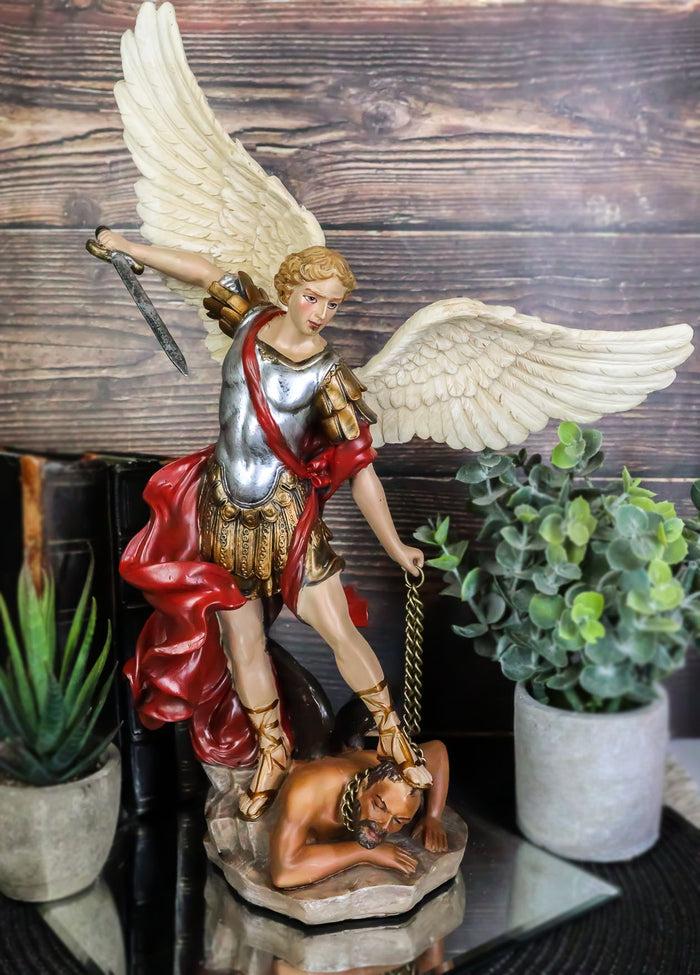 ebros gift Ebros Large Guido Reni Baroque Art Saint Michael The Archangel Trampling On The Devil Statue Guardian Protector Decor Figurine Patron of Police Soldiers Doctors