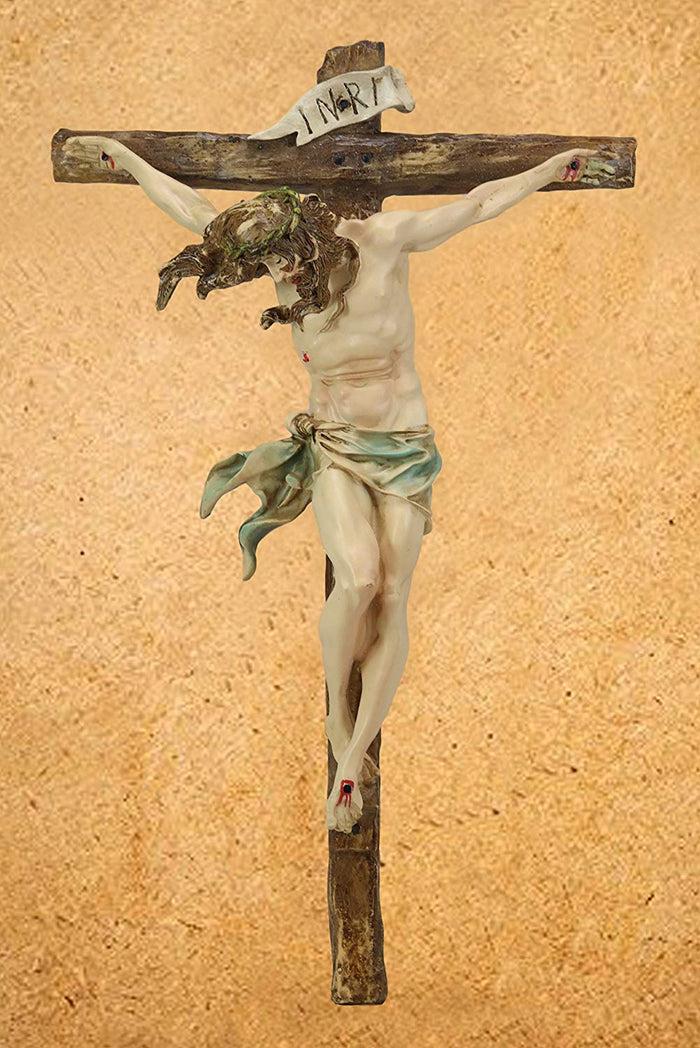 Ebros Gift Ebros Large Jesus Christ At Calvary Crucifix INRI Wall Cross Hanging Plaque 20"H