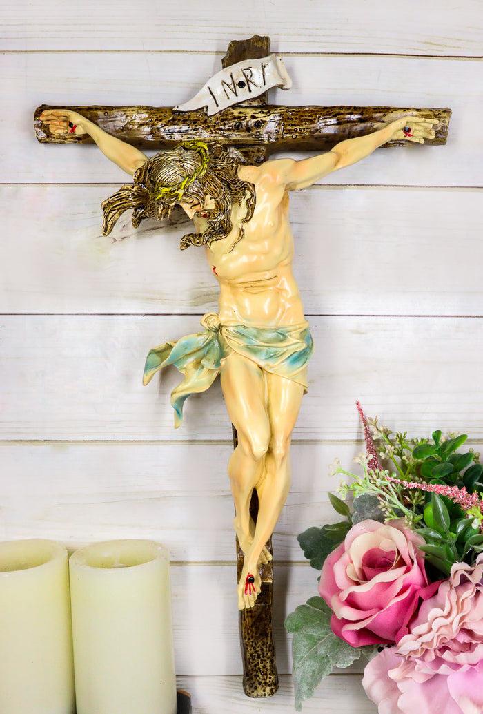 ebros gift Ebros Large Jesus Christ at Calvary Crucifix INRI Wall Cross Hanging Plaque 20"H