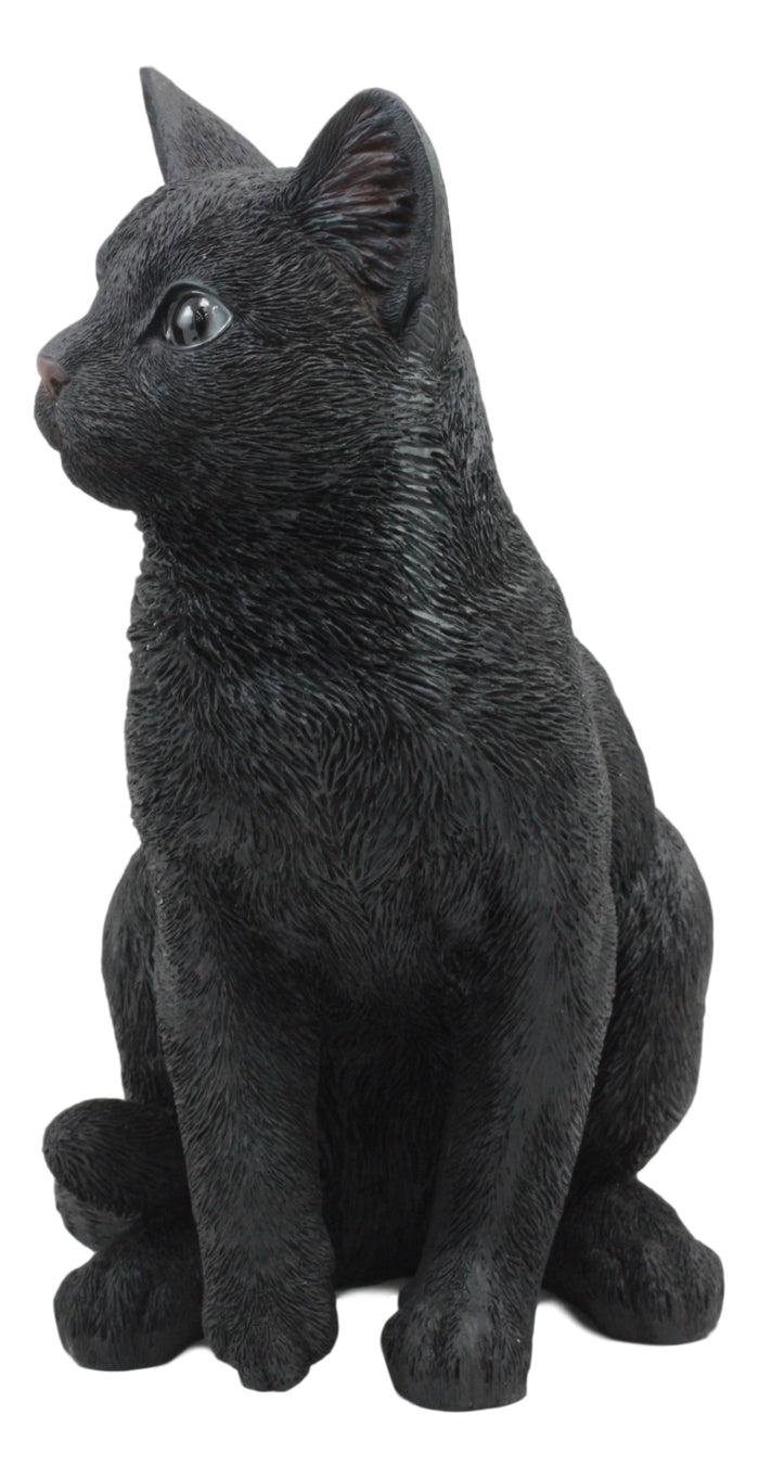 Ebros Gift Ebros Large Lifelike Pawing Mystical Black Cat Statue 11.75"H With Glass Eyes