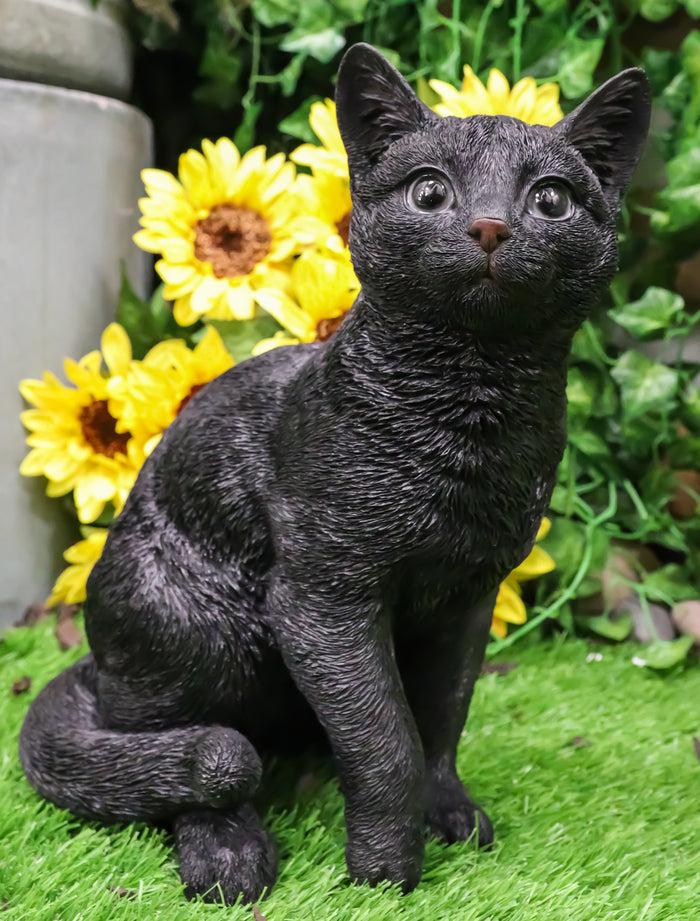ebros gift Ebros Large Lifelike Pawing Mystical Black Cat Statue 11.75"H with Glass Eyes