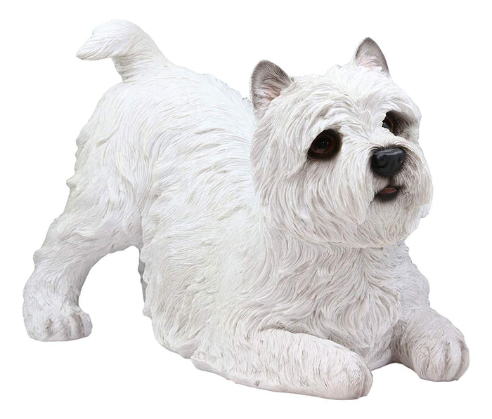 Ebros Gift Ebros Large Lifelike West Highland Terrier White Westie Dog Statue 13.75"Long