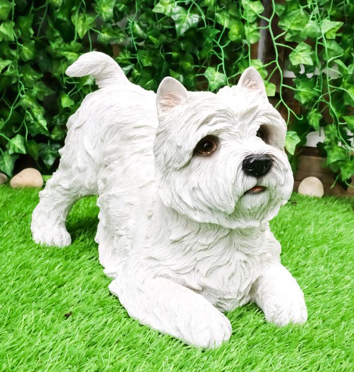 ebros gift Ebros Large Lifelike West Highland Terrier White Westie Dog Statue 13.75"Long