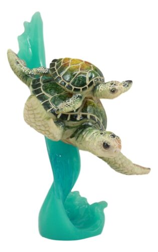 Ebros Gift Ebros Large Marine Giant Sea Turtle With Hatchling Baby Riding Current Figurine