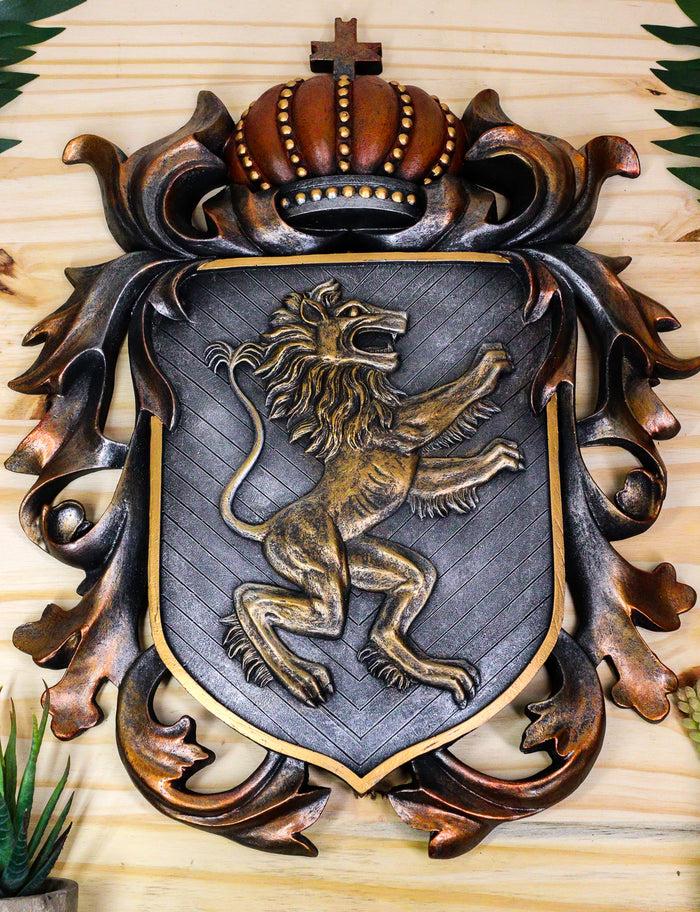 Ebros Gift Ebros Large Medieval Heraldic Royal Lion Coat Of Arms King Crown Shield Plaque
