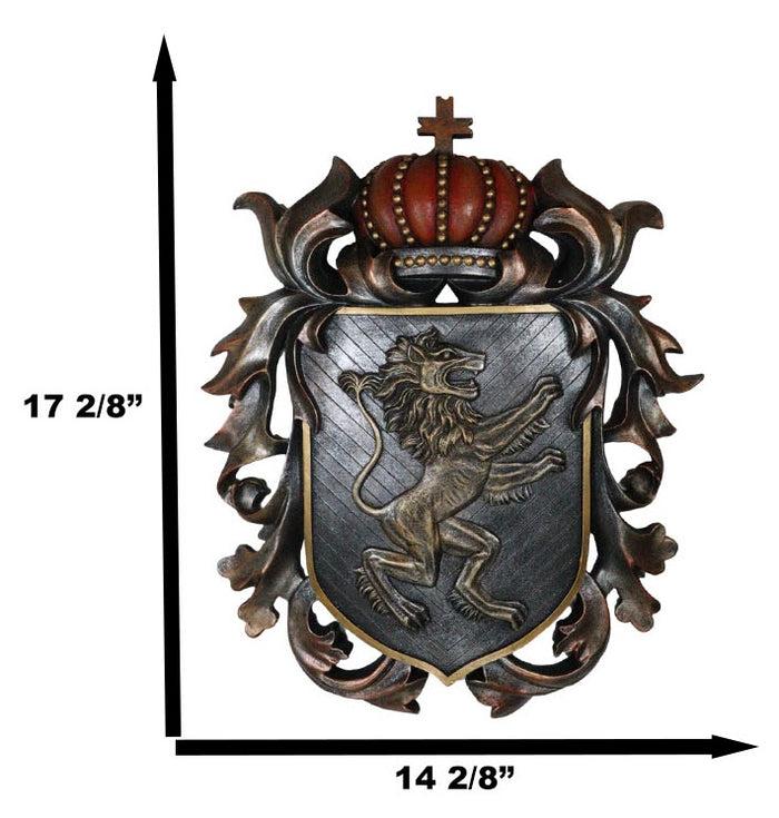 Ebros Gift Ebros Large Medieval Heraldic Royal Lion Coat Of Arms King Crown Shield Plaque