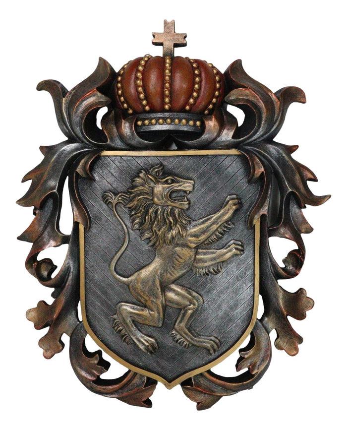 ebros gift Ebros Large Medieval Heraldic Royal Lion Coat of Arms King Crown Shield Plaque