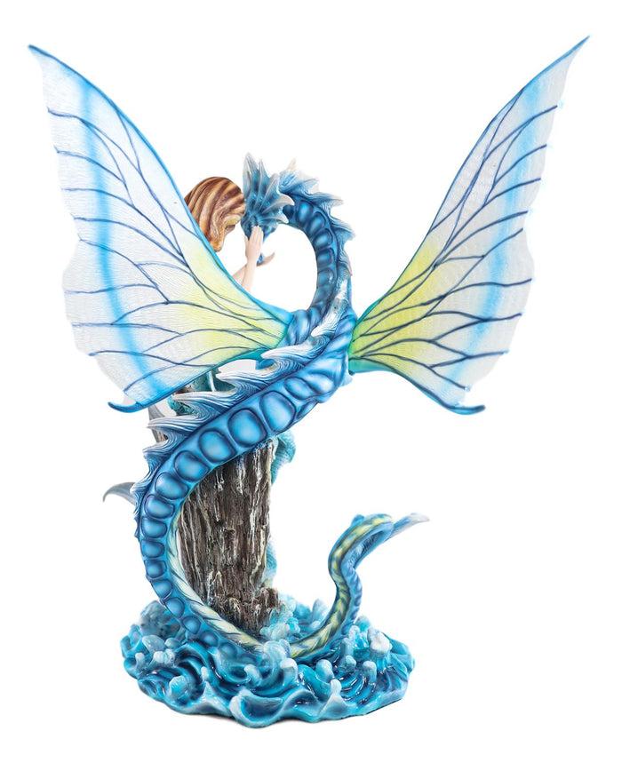 Ebros Gift Ebros Large Nautical Blue Mermaid Feeding Leviathan Ocean Dragon Fairy Statue