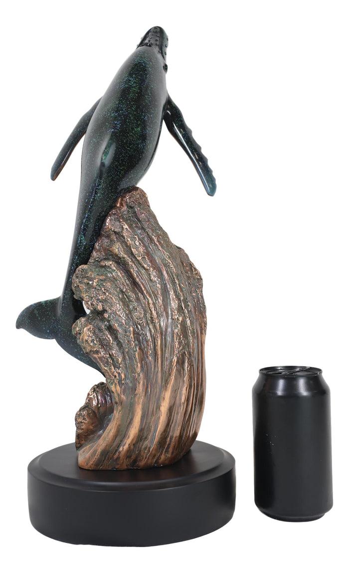 Ebros Gift Ebros Large Nautical Ocean Marine Baleen Humpback Whale Breaching Water Statue