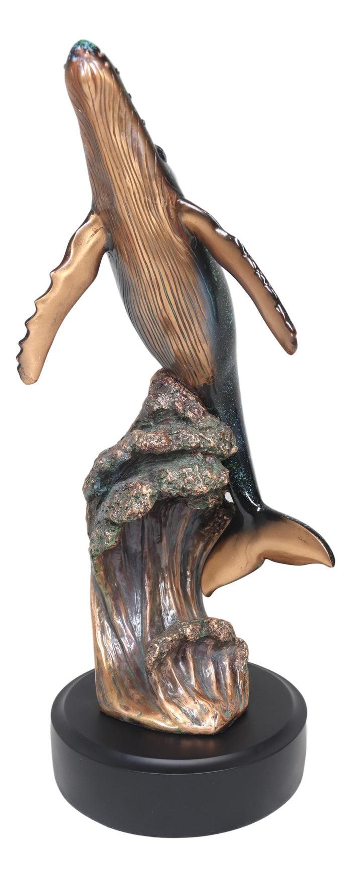 Ebros Gift Ebros Large Nautical Ocean Marine Baleen Humpback Whale Breaching Water Statue