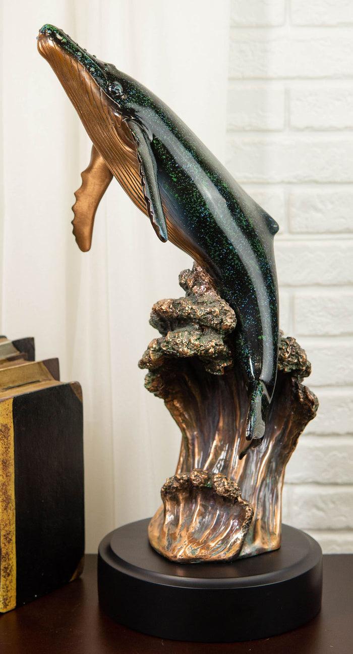 ebros gift Ebros Large Nautical Ocean Marine Baleen Humpback Whale Breaching Water Statue