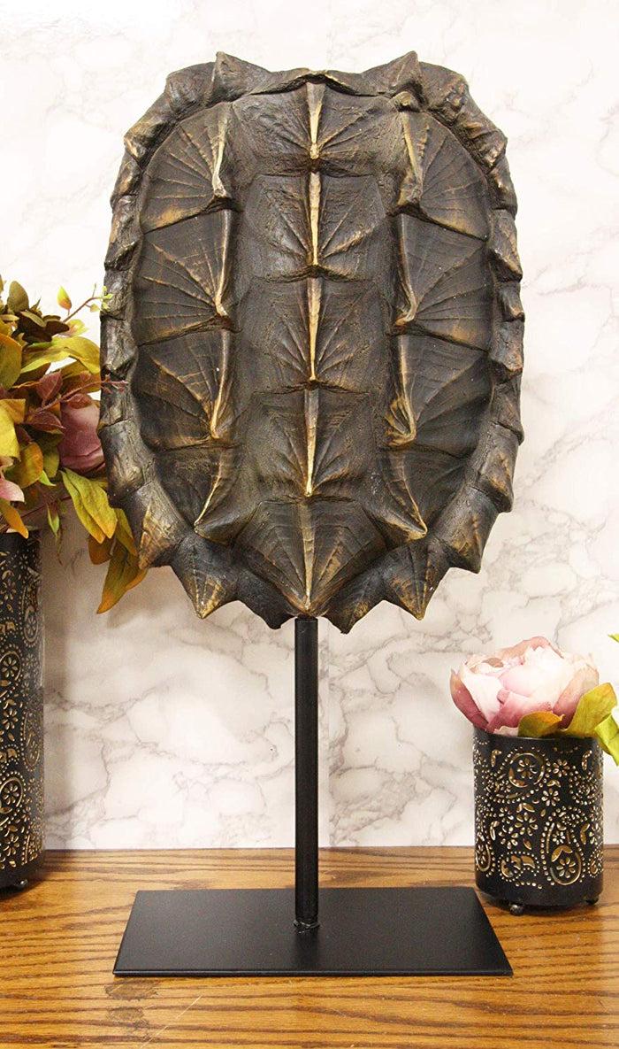 ebros gift Ebros Large Nautical Reptile Alligator Snapping Turtle Shell Sculpture On Museum Stand