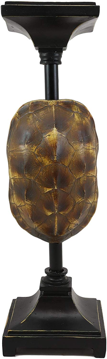 Ebros Gift Ebros Large Nautical Reptile Tortoise Turtle Shell Pillar Candle Holder Statue 15"H