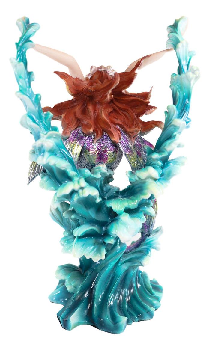 Ebros Gift Ebros Large Nouveau Nautical Iris Tail Mermaid Surfing Ocean Waves Statue 17"H