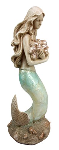 Ebros Gift Ebros Large Ocean Mermaid Maiden Collecting Seashells Decor Figurine 14.75"H