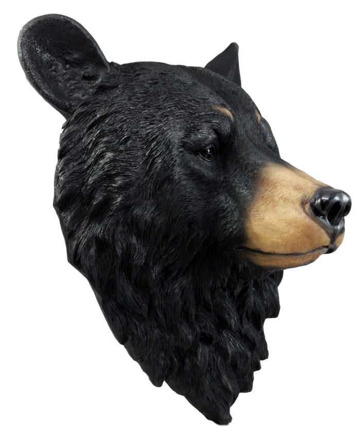 Ebros Gift Ebros Large Olympic Black Bear Head Wall Decor Plaque 16"Tall Taxidermy Bust
