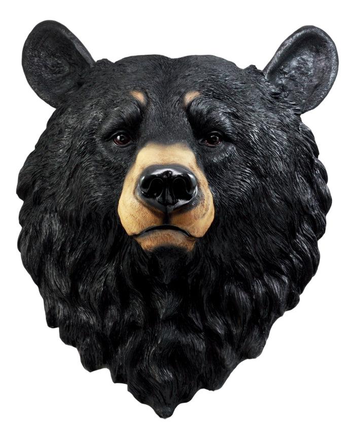 Ebros Gift Ebros Large Olympic Black Bear Head Wall Decor Plaque 16"Tall Taxidermy Bust
