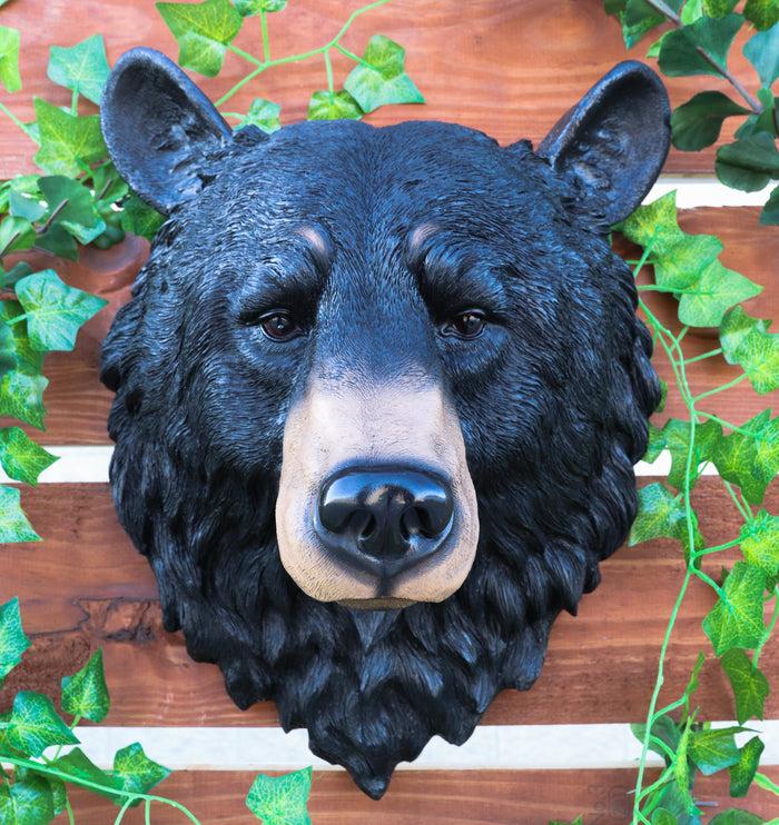 ebros gift Ebros Large Olympic Black Bear Head Wall Decor Plaque 16"Tall Taxidermy Bust