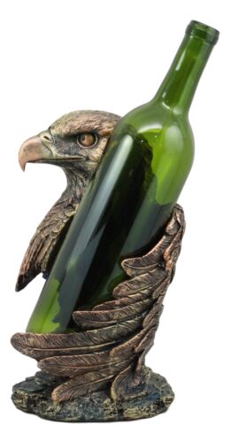 Ebros Gift Ebros Large Patriotic Bald Eagle Wine Bottle Holder Figurine In Faux Bronze Finish 10" High