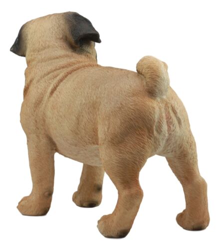 Ebros Gift Ebros Large Realistic Fawn Pug Dog Statue 12"L Fine Pedigree Dog Breed Pugsy