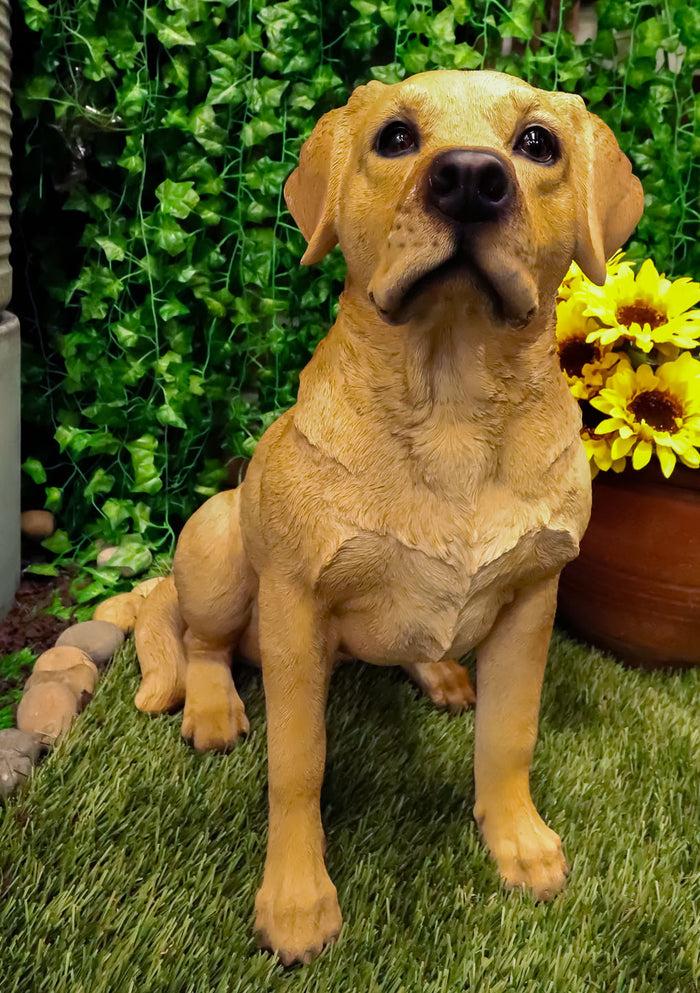 ebros gift Ebros Large Realistic Lifelike Yellow Labrador Retriever Statue 21"H Golden Retriever