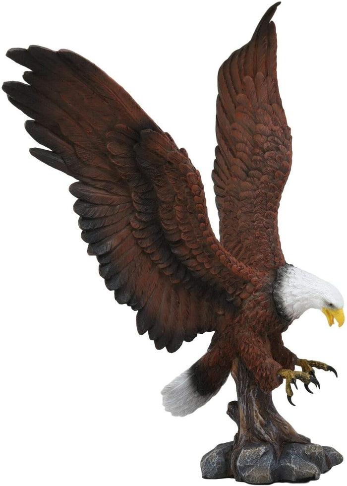 Ebros Gift Ebros Large Rocky Mountain Bald Eagle Descending On Prey Statue Decor Figurine