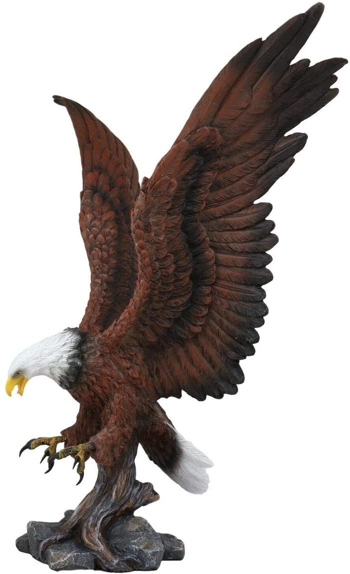 Ebros Gift Ebros Large Rocky Mountain Bald Eagle Descending On Prey Statue Decor Figurine