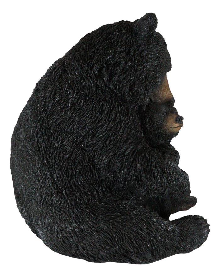Ebros Gift Ebros Large Rustic Forest Black Mother Bear Cuddling Baby Cub Statue 21.5" Tall